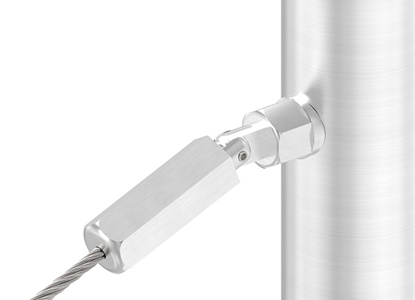 Gewindeterminal mit Gelenk - Fuer Seil Ø 6 mm - zur Selbstmontage fuer Pfosten Ø 42-4 mm - V2A-11-2902.4