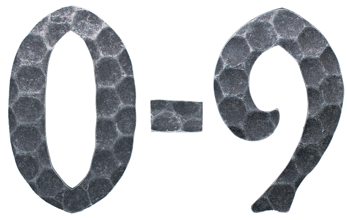 Hausnummer 4 | Abmessung 12x8 cm | Material 4 mm gehämmert | Stahl (Roh) S235JR