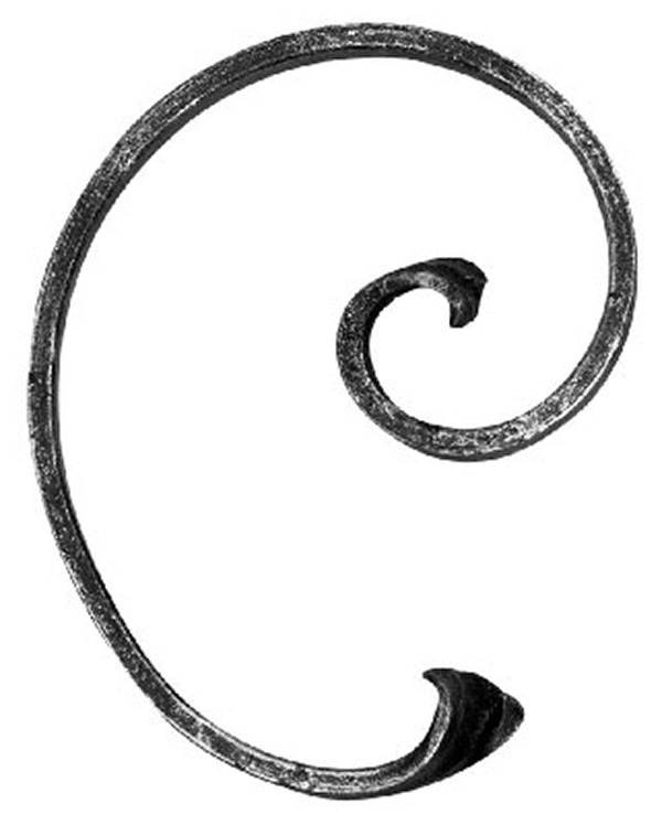 Schnecke | Maße: 150x115 mm | Material 12x5 mm | Stahl S235JR, roh