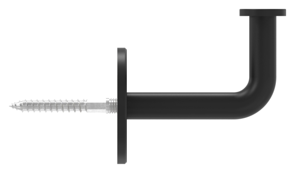 Handlaufhalter Edelstahl V2A Ronde Ø 60 x 5 mm Wandabstand 75 mm RAL 9005 schwarz matt-88-1150369-240-00.9005