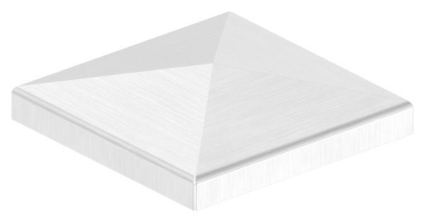 Pfostenkappe Edelstahl für Vierkantrohr: 80x80 mm geschliffen V2A