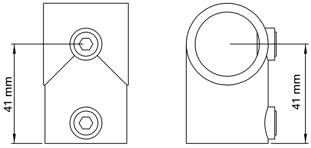 Rohrverbinder - T-Stueck kurz - 101A27 - 26-9 mm - 3-4- - Feuerverzinkt u. Elektrogalvanisiert-101A27