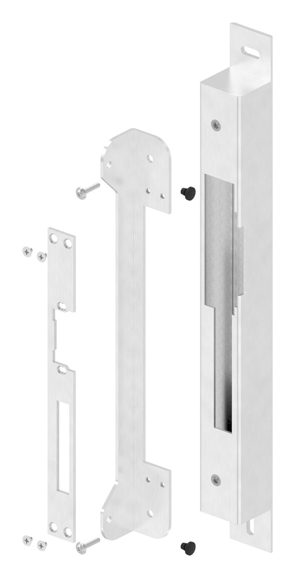 Anschlagsblech Edelstahl V2A 37-5 x 37-5 x 328 mm mit Gummipuffer geschliffen-88-1159116.240