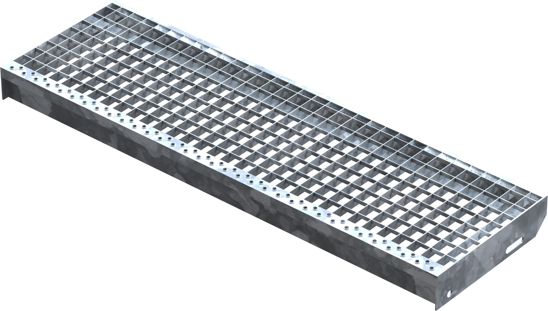 Gitterroststufe Treppenstufe Maße: 1000x305 mm 30/30 mm S235JR (St37-2), im Vollbad feuerverzinkt
