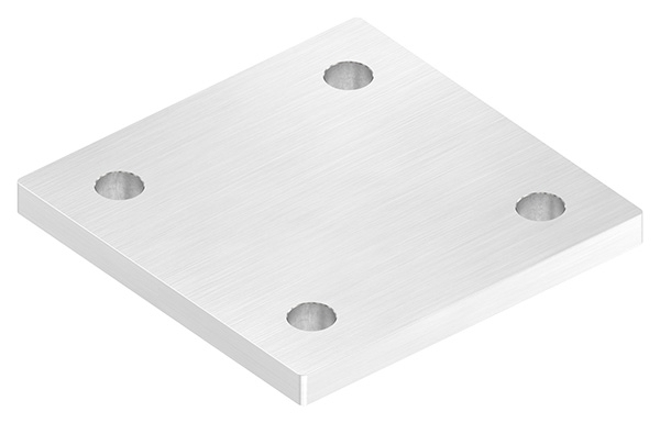 Ankerplatte, 120 x 120 x 10mm, mit Längsschliff, V2A