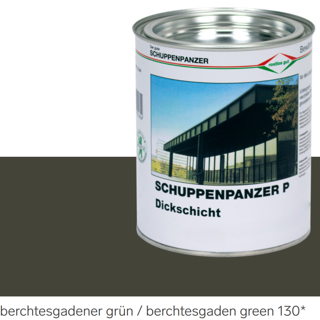 SCHUPPENPANZER-P Dickschicht 0612 berchtesgadenergruen 130 12-5 kg fuer Zaeune und STAHL-67-1043.8