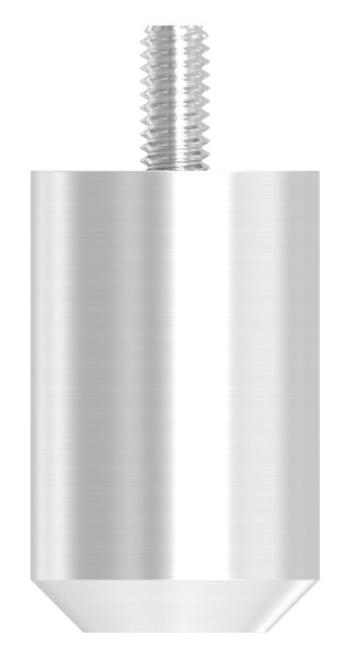 Querstabhalter V2A Edelstahl – Stoßverbinder mit Bohrung Ø 12,5 mm für FLACHen Anschluss inkl. Schraube M6 (Handlaufhalter-Bügel Befestigung)