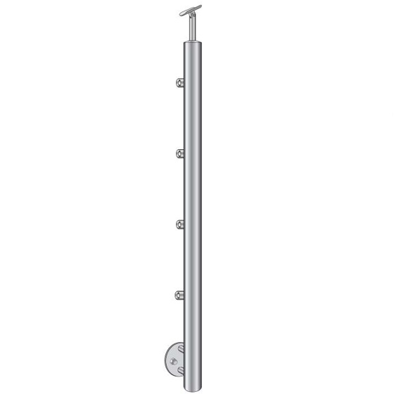 Treppenpfosten V2A H900 mm D42-4 mm Fuellung d12 mm seitliche Montage Schliff-14-0070RR-A.4