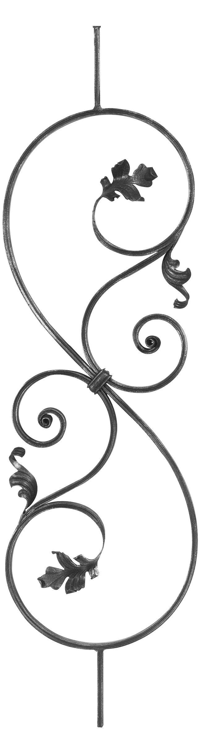 Zierstab | Länge: 900 mm | Material: 16x8 mm gerillt | Stahl S235JR, roh
