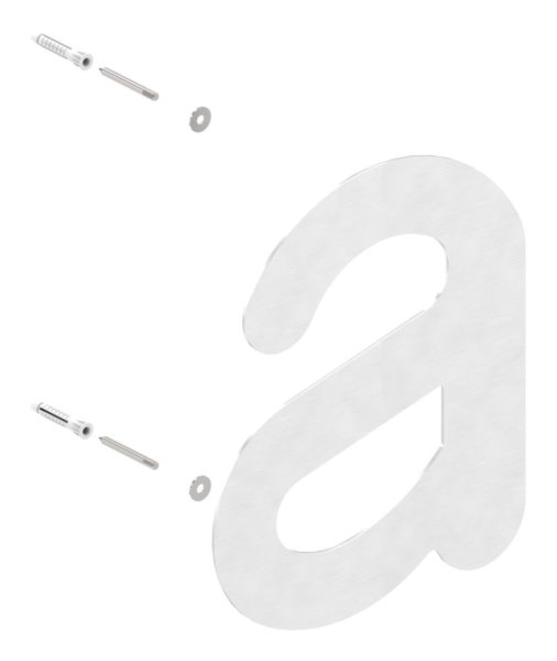 Buchstabe a | groß | Maße: 200 mm x 300 mm | V2A
