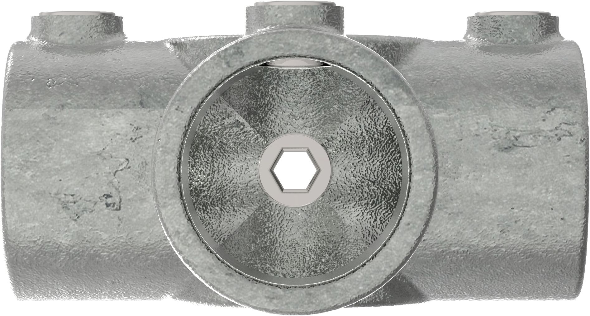 Rohrverbinder - T-Stueck fuer Stuetzrohr - 176D48 - 48-3 mm - 1 1-2- - Feuerverzinkt u. Elektrogalvanisiert-176D48