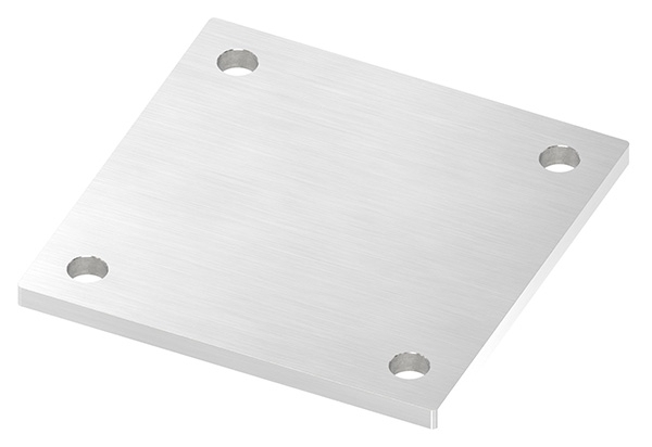 Ankerplatte Maße: 150 x 150 x 8 mm mit 4 Bohrungen á Ø 14 mm V2A