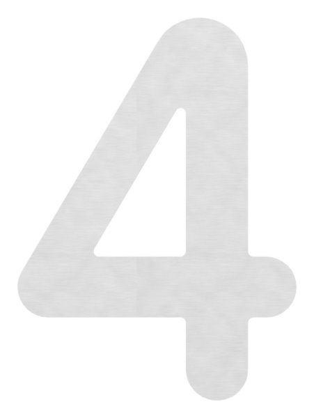 Hausnummer 4 | groß | Maße: 200 mm x 300 mm | V2A