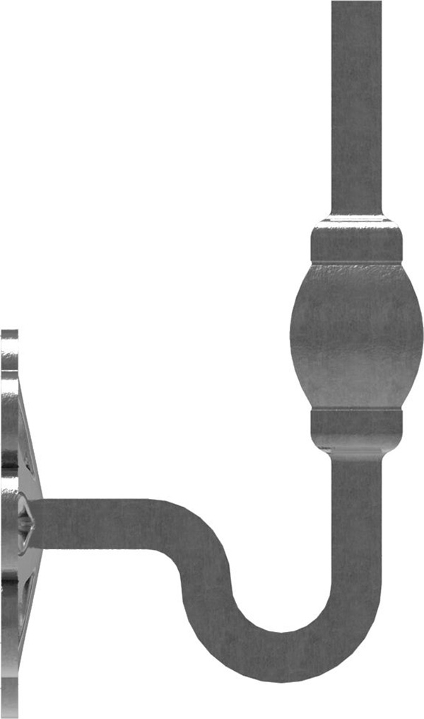 Handlaufhalter | mit Ronde 70x93 mm |  zum Anschweißen | Stahl S235JR, roh