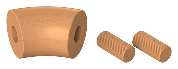 45° Bogen fuer Holzhandlauf-12-2194.0