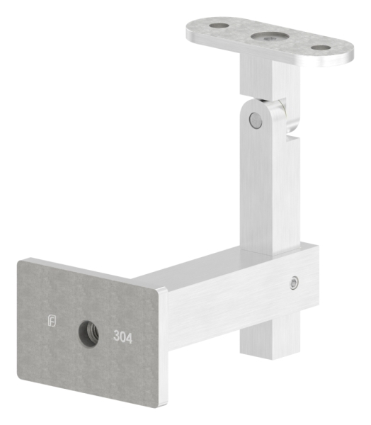 Handlaufhalter eckig mit gerader Halteplatte, V2A