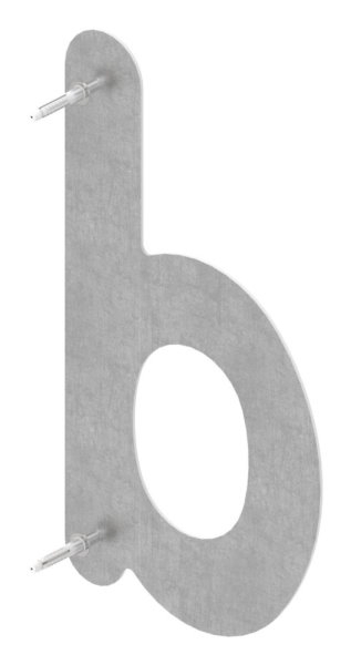 Buchstabe d | groß | Maße: 200 mm x 300 mm | V2A
