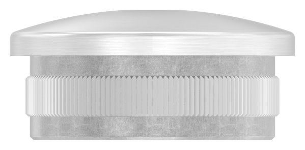 Stopfen leicht gewölbt V2A gegossen mit M8 für Ø 42,4x2,6 mm