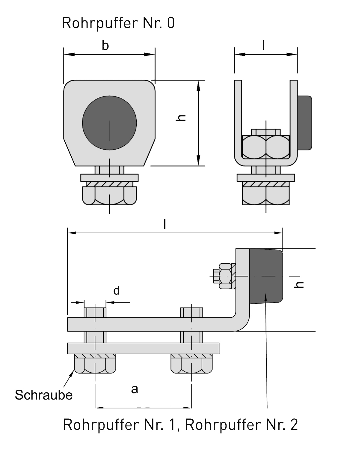 Rohrpuffer Schiebetor MEA Gr- 0 verzinkt 10330823-60-0076.7