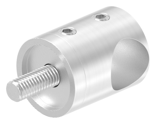Querstabhalter Ø 22 mm | Anschluss: flach | mit Bohrung: 14,2 mm | V2A