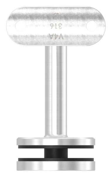 Handlaufhalter für Glas, Halteplatte 42,4mm, V4A