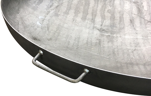 Feuerschale Stahl roh Ø 1000 x 3-0 mm mit Fuessen und Haltegriffen-88-11FS.1000