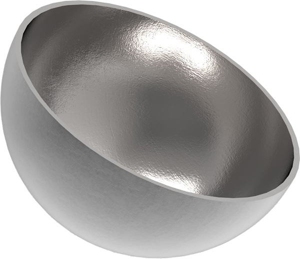 Halbhohlkugel Ø 100 mm - glatt - Stahl S235JR- roh-30-2781.8