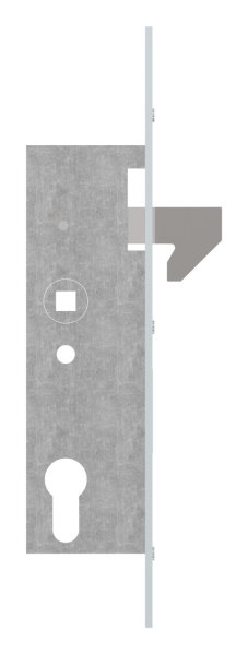 Rohrprofilschloss mit Hakenfalle | Dornmaß: 35 mm | Stahl (verzinkt) S235JR
