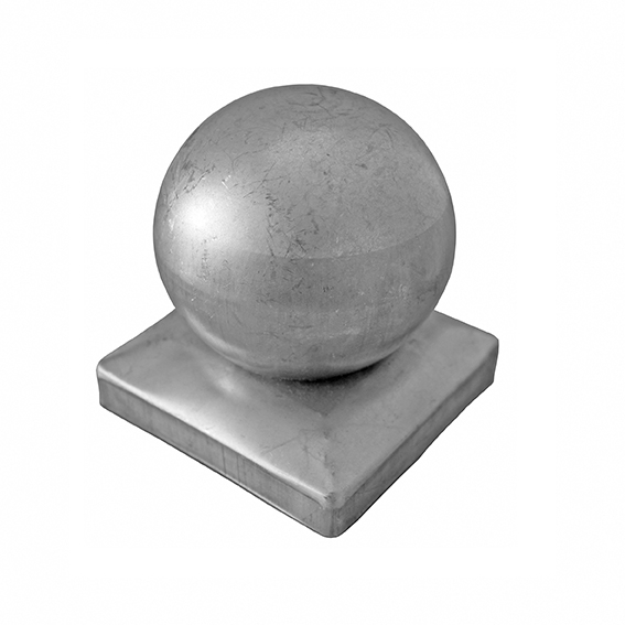 Pfostendeckel mit Kugel 80x80 Stahl- roh- 0-8mm Wandstaerke-89-11E226180X80-A.4