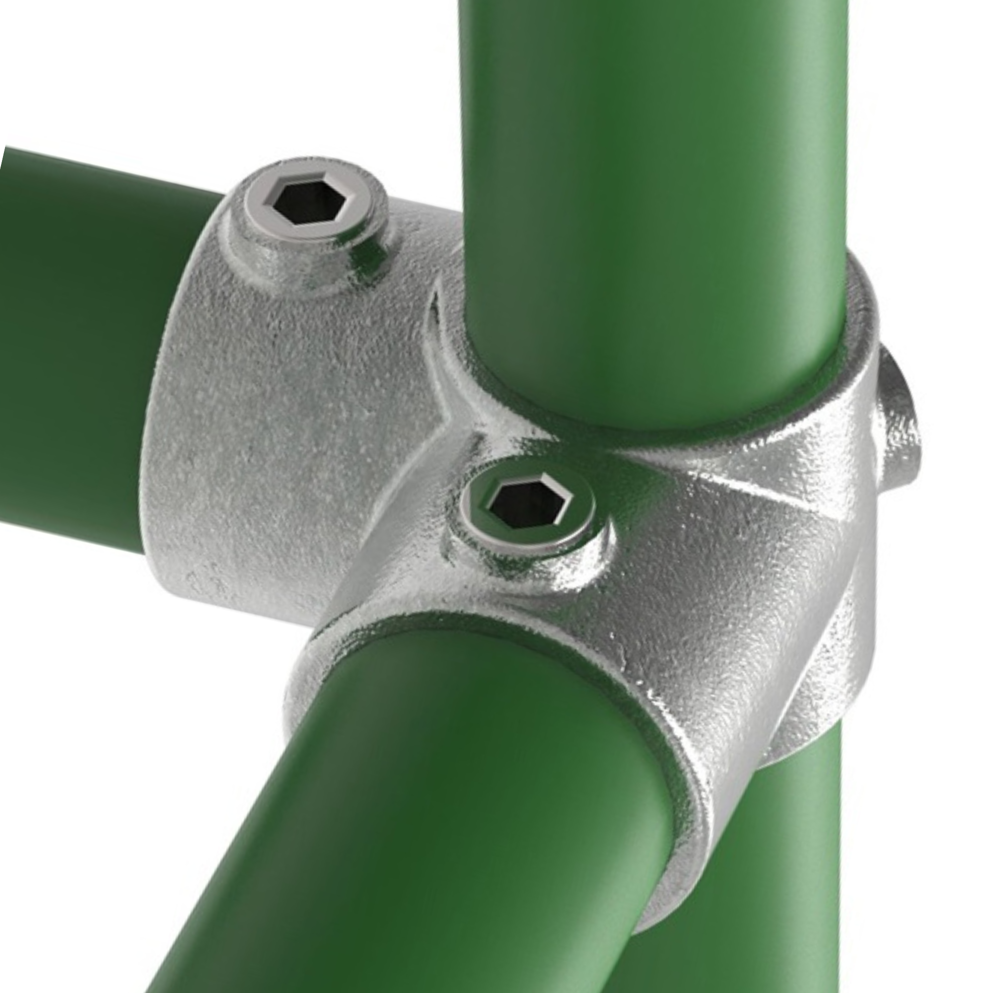 Rohrverbinder - Eckstueck durchgehend - 116C42 - 42-4 mm - 1 1-4- - Feuerverzinkt u. Elektrogalvanisiert-116C42