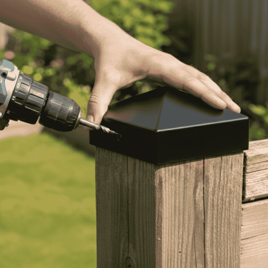 Pfostenkappe 100x100 mm Anthrazit RAL 7016 – 10er Set pulverbeschichtet inkl. Schrauben-60220-100-021