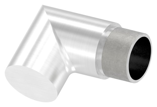 Endstück 90° flach-eckig, für Rundrohr Ø 33,7x2,0 mm V2A