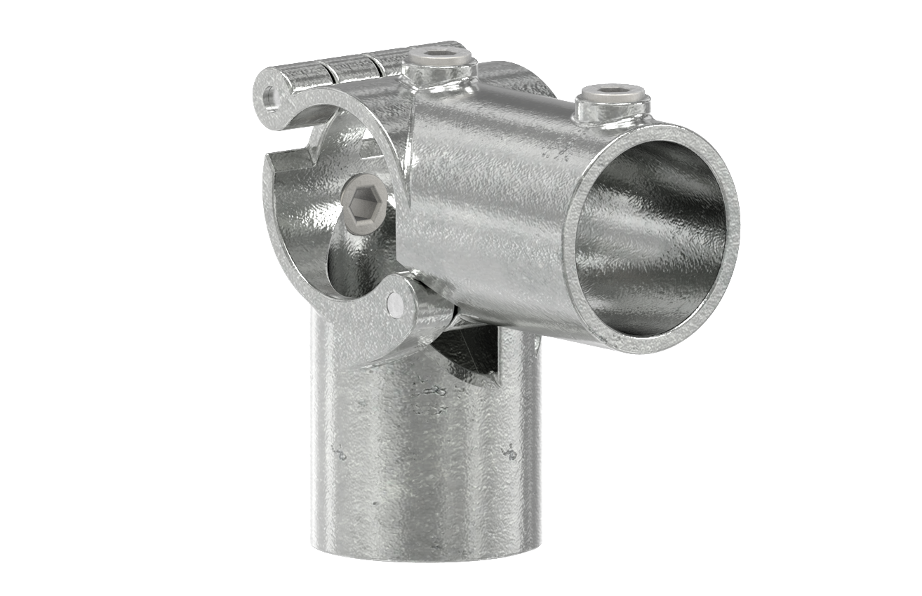 Rohrverbinder Eckstueck aufklappbar Ø 48-3 mm -1 1-2- - Temperguss verzinkt - 116D48-V-116D48-V