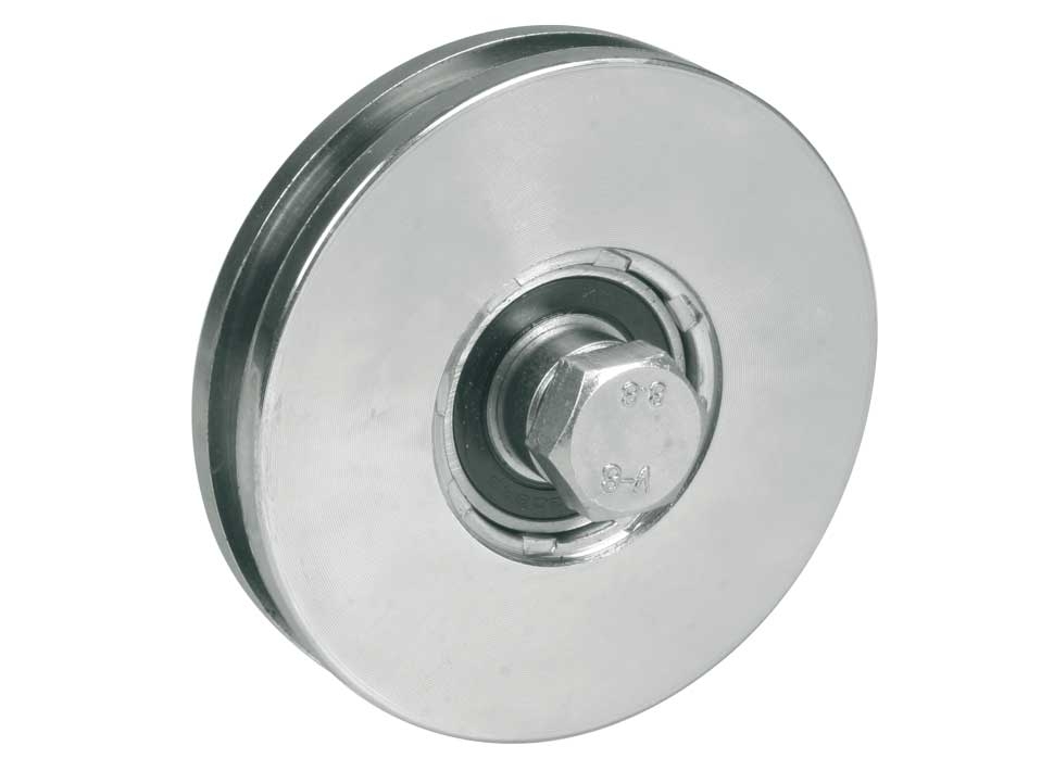 Schiebetorrolle Stahl verzinkt Ø 80 mm mit H-Rille fuer 300 kg-89-11H06H80C-A.4