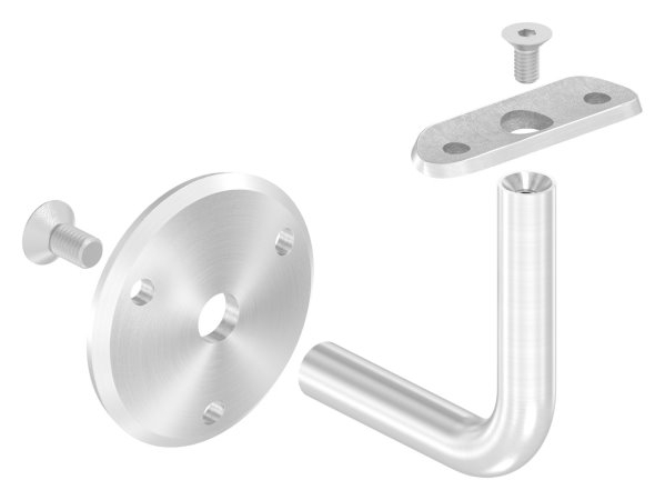 Handlaufhalter mit Ronde 70x5 mm und Halteplatte für Ø 42,4 mm V2A