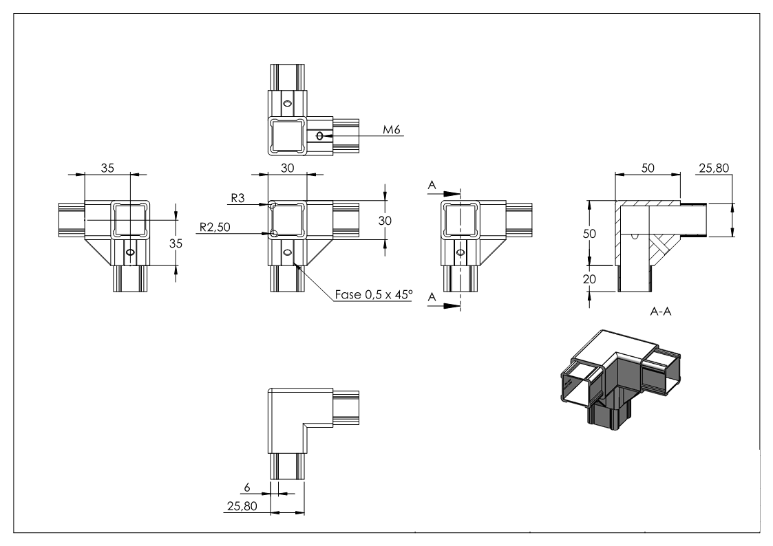 CORNECT Ecke 90° mit Abgang Set