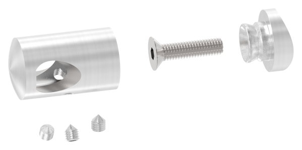 Querstabhalter V2A Edelstahl – 90° Außenecke für Anschluss 42,4 mm passend für Rundstäbe 12 mm inkl. Maden- & Befestigungsschrauben