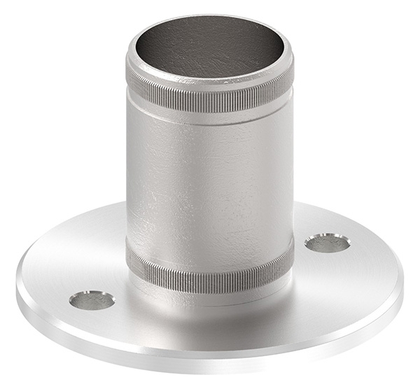 Wand- und Bodenanker mit Raendelung  Masse-  Ø 100x6mm fuer Ø 48-3x2-5 mm - V2A-11-3034.4