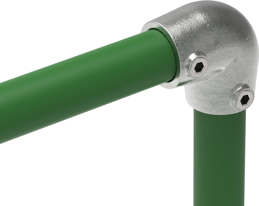 Rohrverbinder | Bogen 90° verstellbar 0-11° | 154C42 | 42,4 mm | 1 1/4" | Feuerverzinkt u. Elektrogalvanisiert