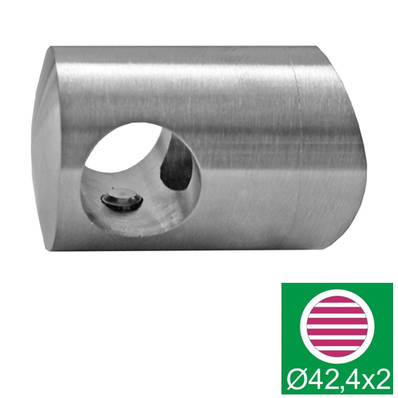 Querstabhalter V4A Edelstahl Ø 22 mm – Anschluss 42,4 mm für Rundstäbe 12 mm