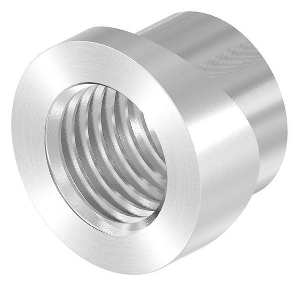 Gewindehuelse Edelstahl V2A fuer Rohr Ø 42-4 mm Gewinde M20 geschliffen Korn 240-88-1151352-240.42