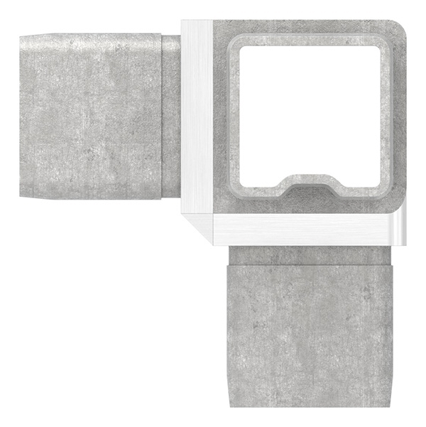 Verbindungsstück für Rohr 30x30x2mm, V4A