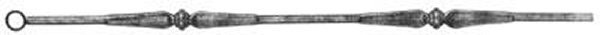 Zierstab | Länge: 900 mm | Material: Ø12 mm glatt | Stahl S235JR, roh