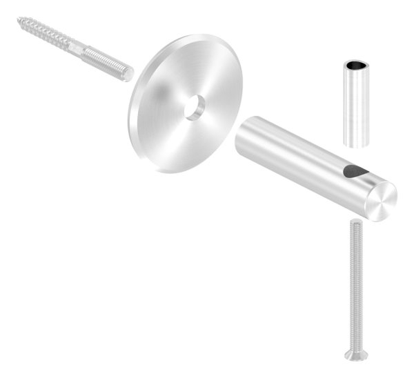 Handlaufhalter mit Ronde 68x5 mm und Halteplatte für Ø 42,4 mm V2A