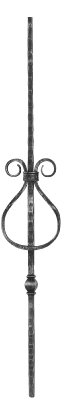 Zierstab | Länge: 900 mm | Material: 13x13 mm gehämmert | Stahl S235JR, roh
