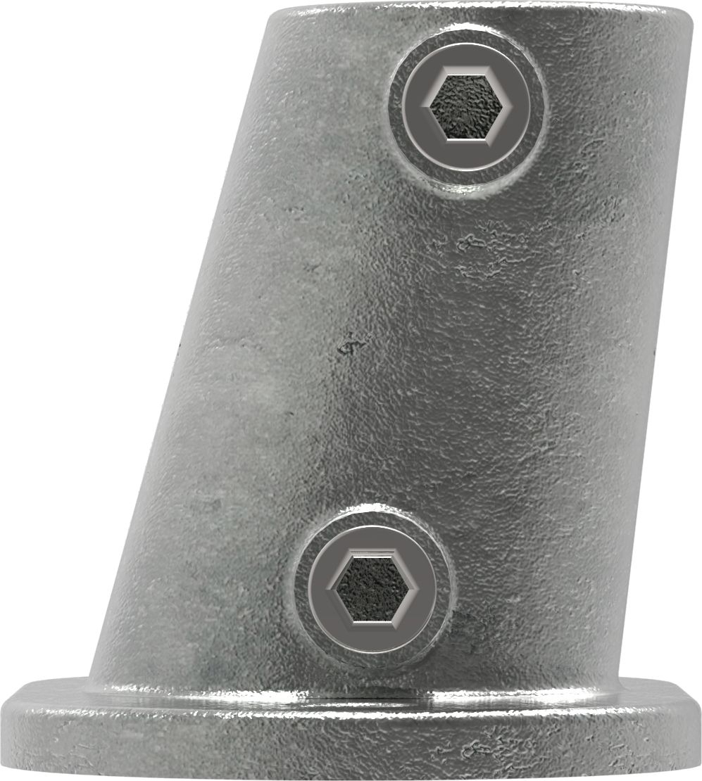 Rohrverbinder | Fußplatte oval 3-11° Neigung | 152C42 | 42,4 mm | 1 1/4" | Feuerverzinkt u. Elektrogalvanisiert