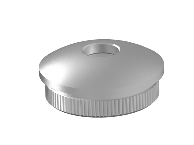 Rohrstopfen | leicht gewölbt | für Rundrohr: Ø 42,4x2 mm | mit Bohrung 12,2 mm | | V2A