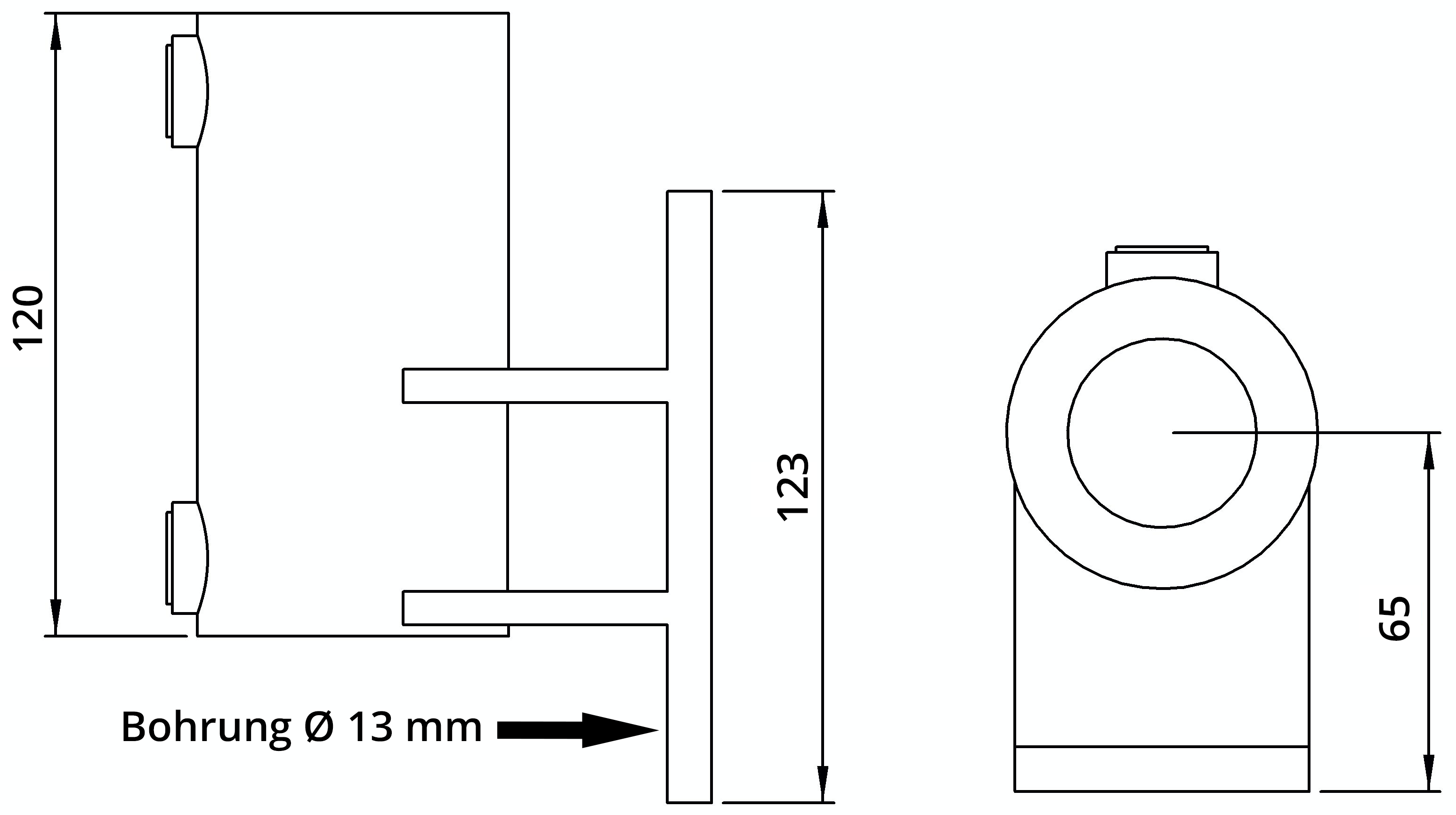 Rohrverbinder | Wandhalter Platte vertikal | 144D48 | 48,3 mm | 1 1/2" | Feuerverzinkt u. Elektrogalvanisiert