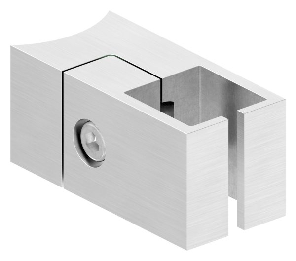 Profilhalter Edelstahl V2A fuer Profil 20x20 mm- Anschluss Ø 42-4 mm- geschliffen Korn 240-88-1155352-240.42