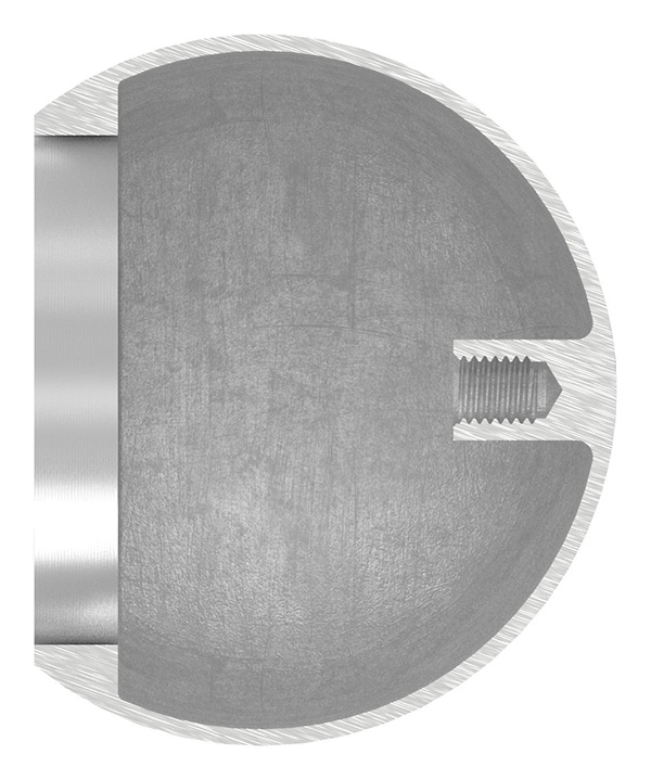 Rohrabschlusskugel hohl für 60,3mm Rohr, mit M8